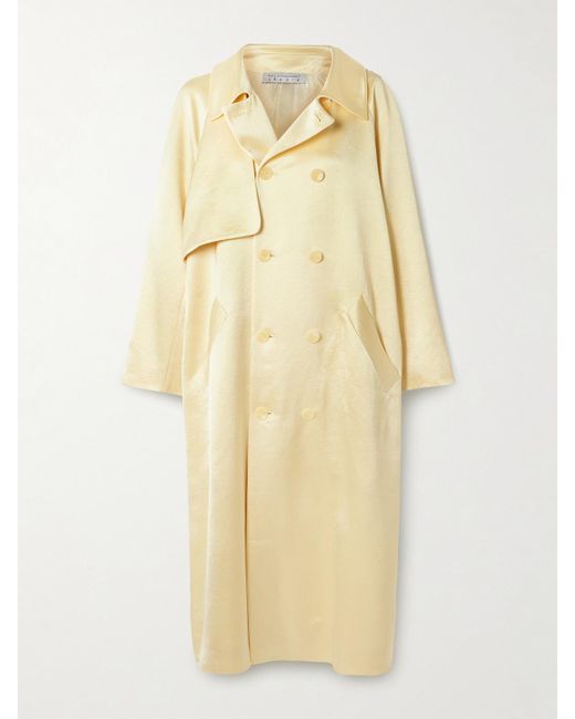Abadia Metallic Doppelreihiger Trenchcoat Aus Glänzendem Twill