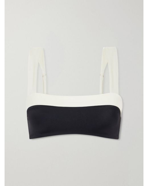 Away That Day White Grenada Recycled Stretch Bikini Top