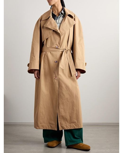 The Elder Statesman Natural Silvano Belted Cotton-Twill Trench Coat