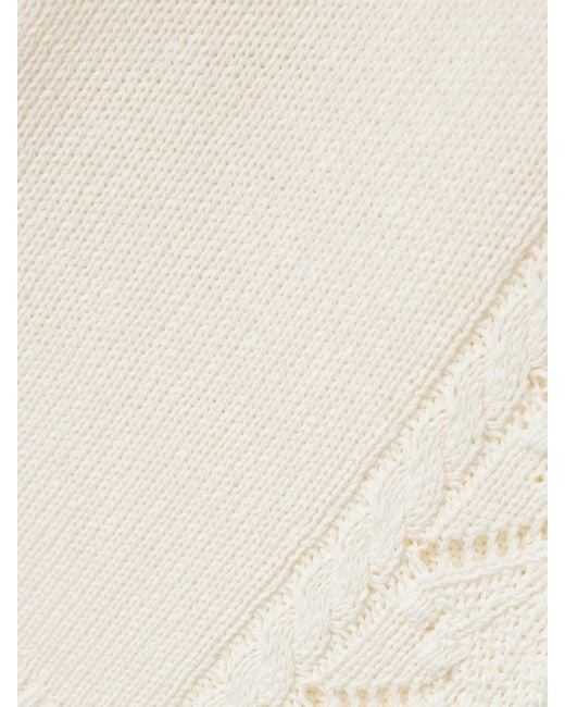 Loulou de Saison Natural Andel Cable And Pointelle-Knit Cotton Shorts