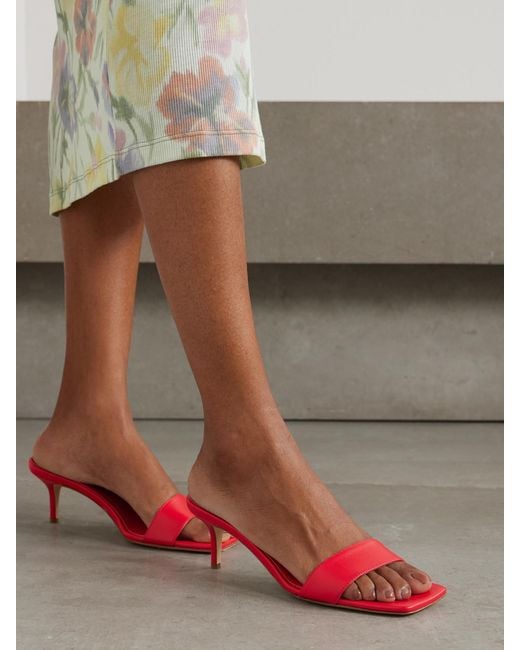 Aeyde Red Ilvy Leather Mules