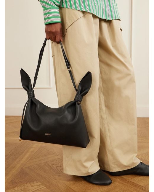 Loewe Black Scarf Medium Knotted Leather Shoulder Bag