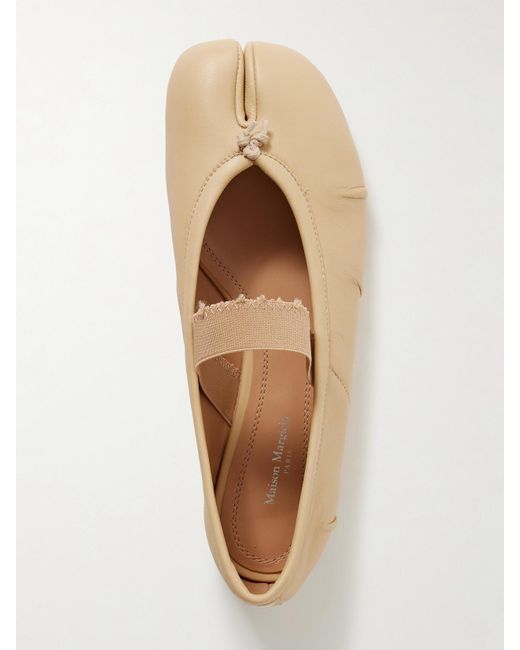 Maison Margiela Natural Tabi Ballerinas Mit Geteilter Kappe Aus Leder