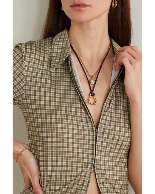 Alighieri Metallic Net Sustain The Mini Link Of Wanderlust-Plated Cord Necklace