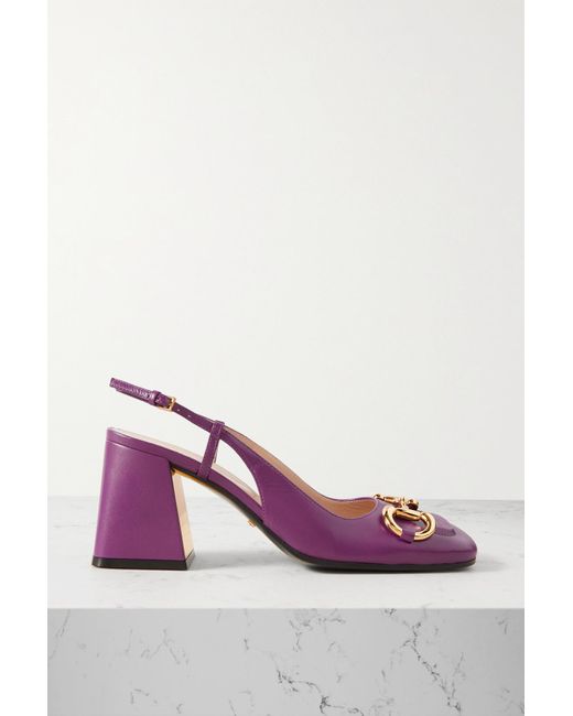 Gucci Baby Horsebitdetailed Leather Slingback Pumps in Pink Lyst