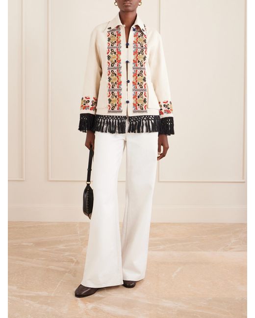 Alix Of Bohemia White Jude Baroque Embroidered Cotton Jacket