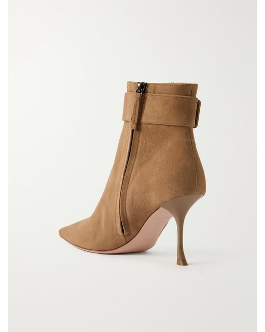 Roger Vivier Brown Viv Ville 85 Suede Ankle Boots