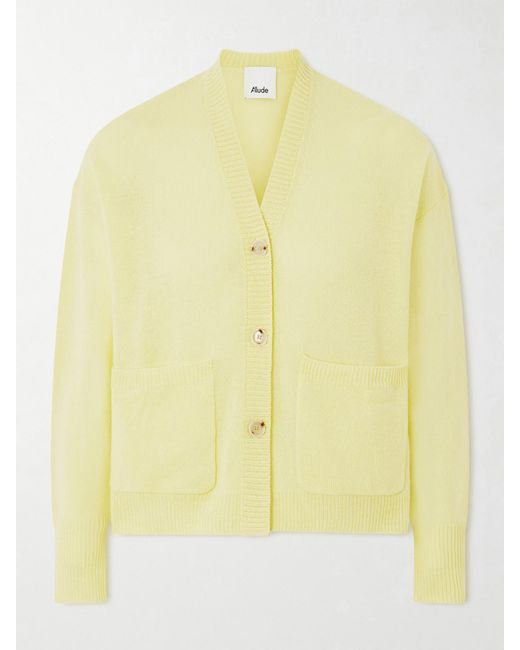Allude Yellow Cashmere Cardigan