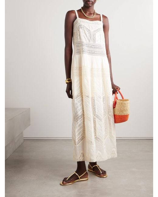 Zimmermann Acacia Lace-Trimmed Cotton-Voile Maxi Dress in White | Lyst Zimmermann Acacia Lace-Trimmed Cotton-Voile Maxi Dress in White | Lyst