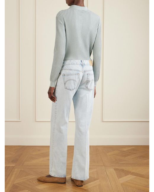 Blazé Milano Blue Nariida Maline Mid-Rise Wide-Leg Jeans