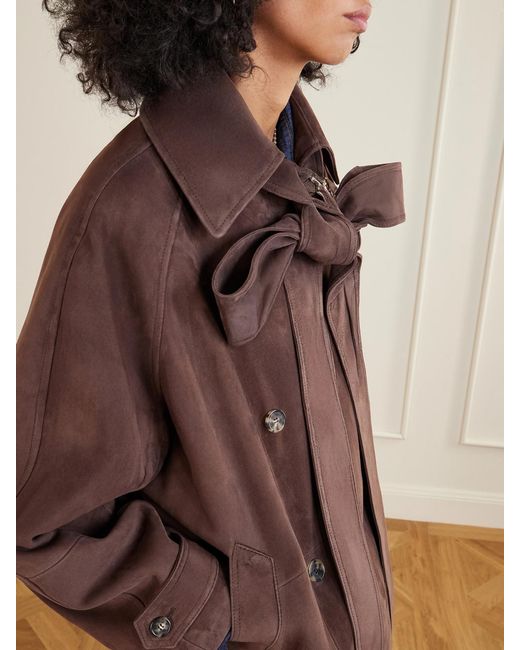 Loewe Brown Double-Breasted Suede Jacket