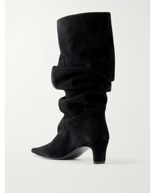 Staud Black Wally Suede Knee Boots