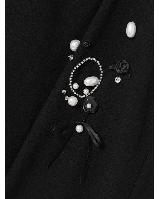 BERNADETTE Black Jolene Embellished Stretch-Crepe Halterneck Gown