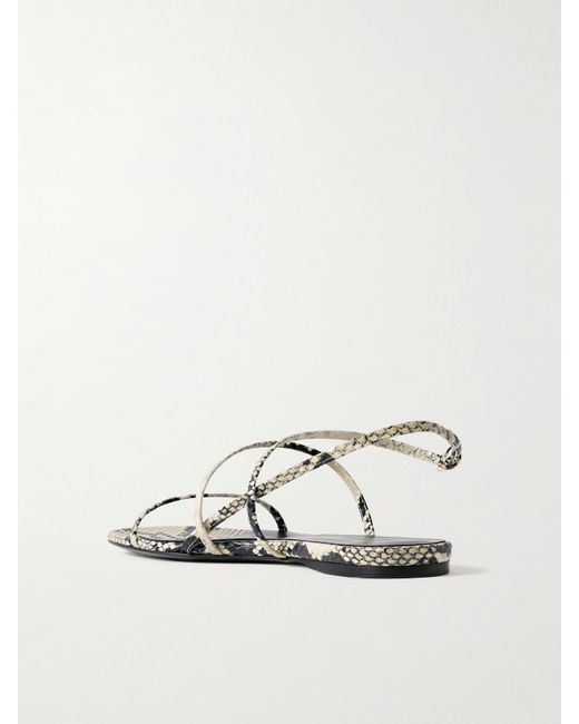 Khaite Natural Loop Snake-Effect Leather Sandals
