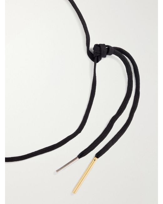 Dries Van Noten Metallic Tone, Enamel And Cord Necklace
