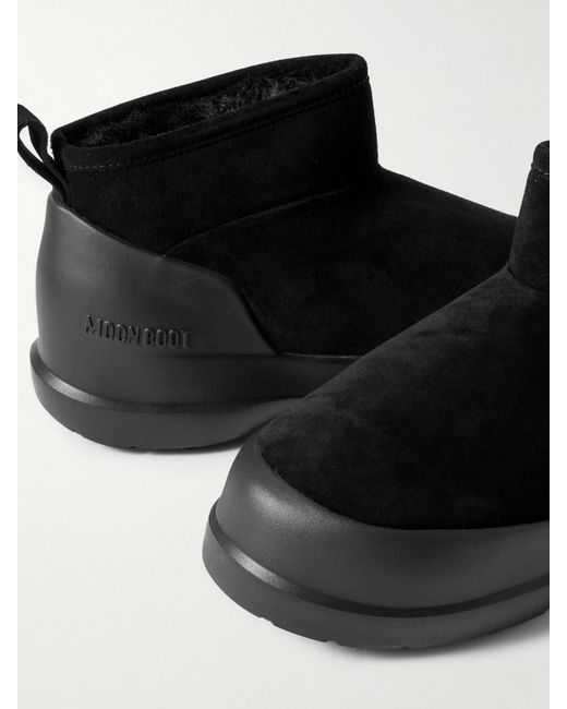 Moon Boot Black Luna Low Suede Boots