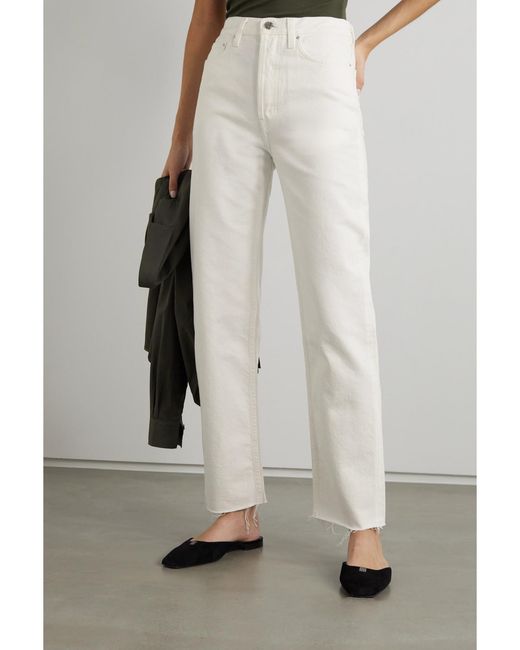 Totême White Net Sustain Classic Cut High-Rise Straight-Leg Organic Jeans