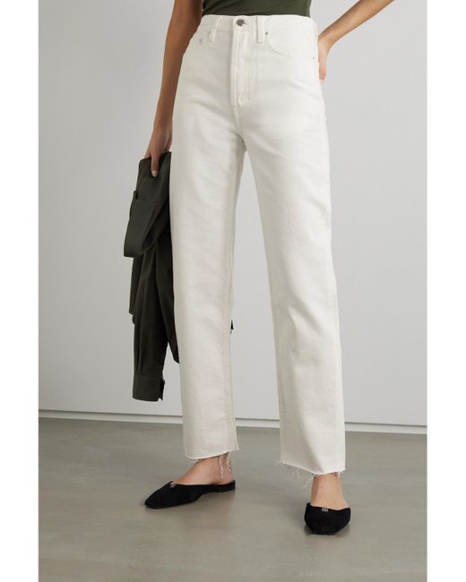 Totême  White Net Sustain Classic Cut High-Rise Straight-Leg Organic Jeans