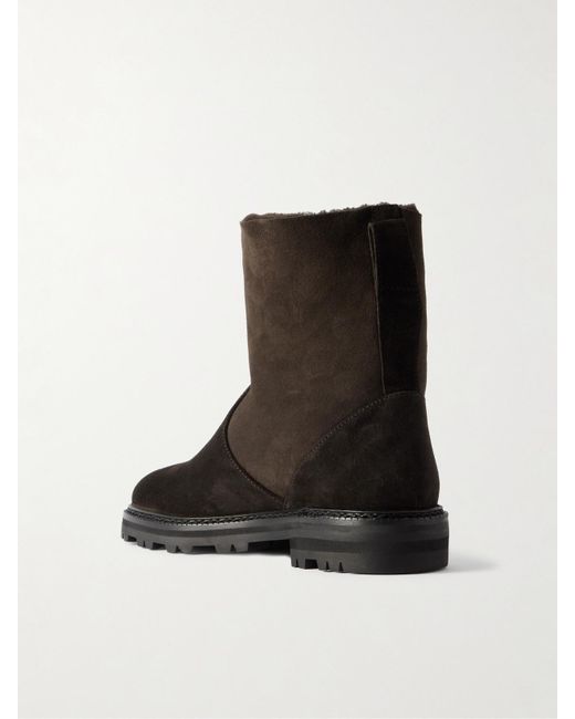 Manolo Blahnik Black Tomosa Ankle Boots Aus Veloursleder Mit Shearling-Futter