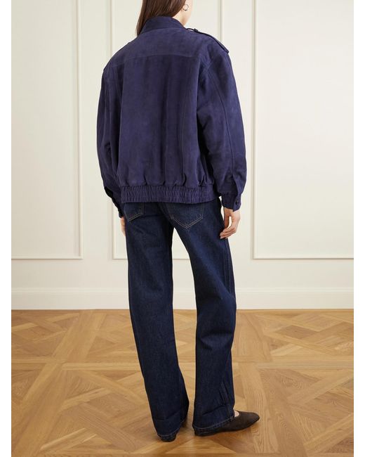 Blazé Milano Blue Viva Charlie Padded Suede Bomber Jacket