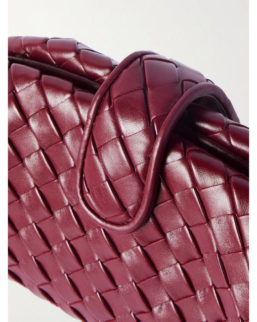 Bottega Veneta Red Lauren 1980 Teen Small Intrecciato Leather Clutch