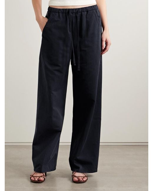 Citizens of Humanity Blue Aurora Cotton And Linen-Blend Wide-Leg Pants
