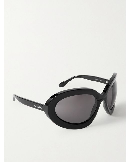 Alaïa Black Round-Frame Acetate Sunglasses