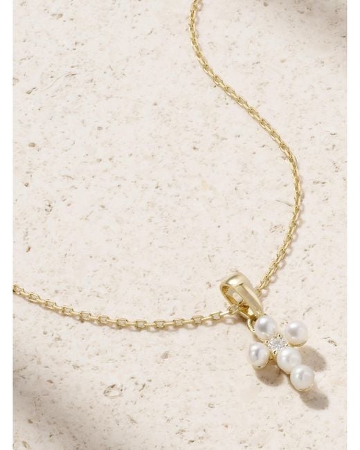 Mizuki Natural 14-Karat, Pearl And Diamond Necklace