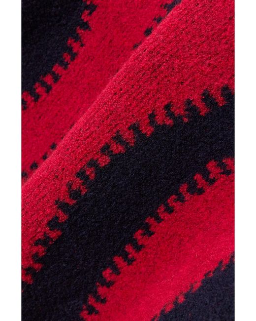 Loewe Red Colorblocked Wool-blend Sweater