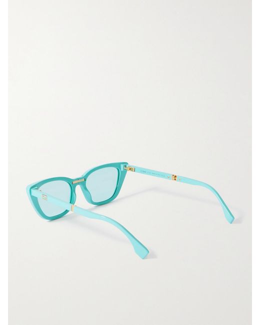 Fendi Blue Baguette Cat-Eye Acetate Sunglasses