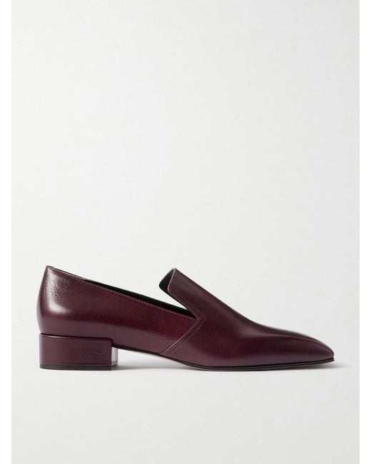 Christen Purple Classic Square Leather Loafers