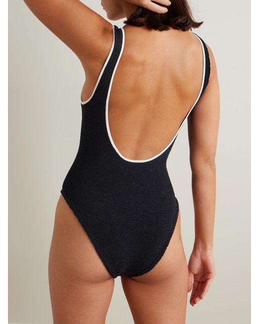 Hunza G Black Faye Seersucker Swimsuit