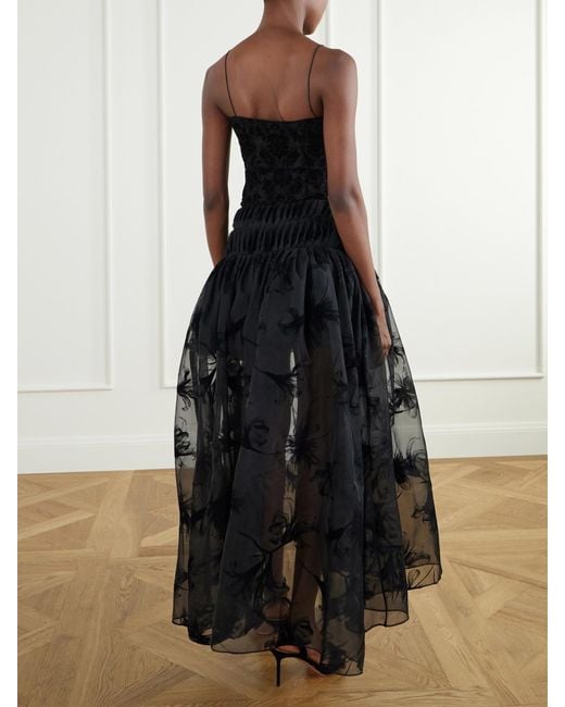 PAULINE DUJANCOURT Black Liqaa Velvet-Lace Bodysuit