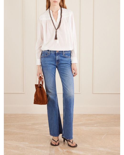 Mother Blue The Jinx Heel Low-Rise Flared Jeans