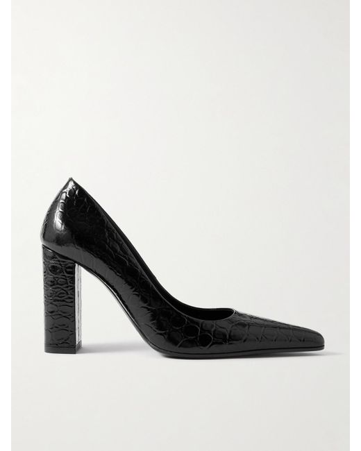 Escarpins En Cuir Effet Croco 90 Alaïa en coloris Black