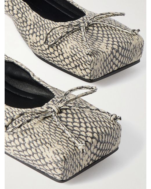 Jacquemus Multicolor Snake-Effect Leather Ballet Flats