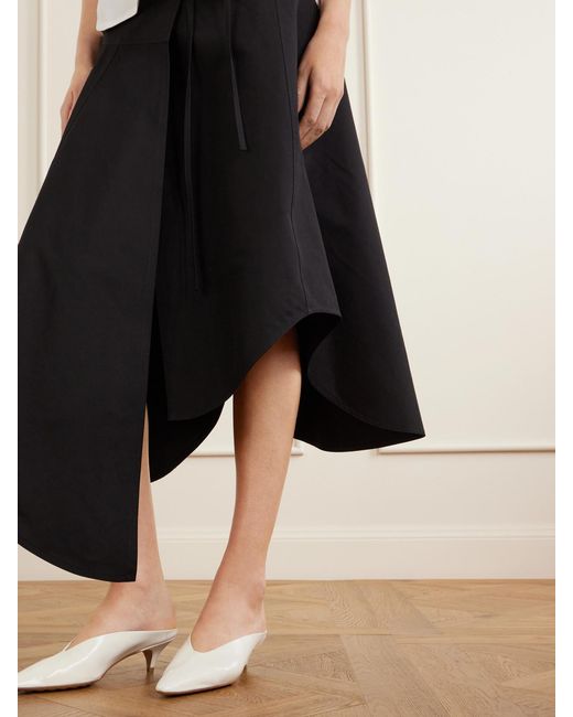 Bottega Veneta Black Wrapped Cotton-Mousseline Maxi Skirt