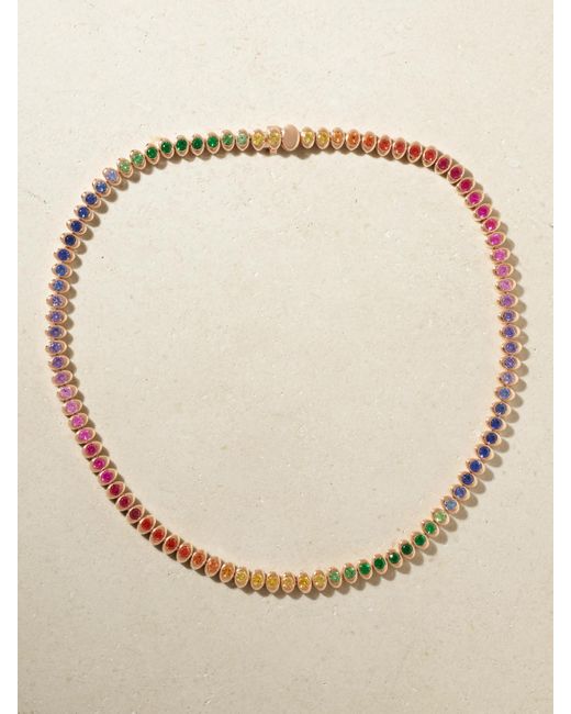 Faberge Natural Colours Of Love Cosmic Curve 18-Karat Rose Multi-Stone Necklace