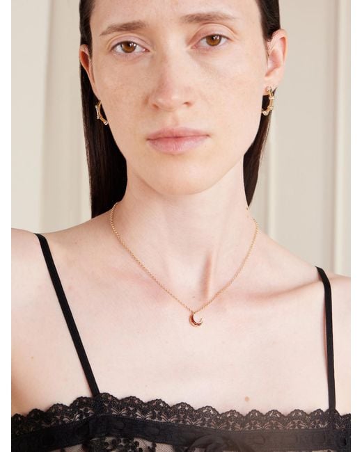 L'Atelier Nawbar Natural Moon Bloop 18-Karat Garnet And Diamonds Necklace