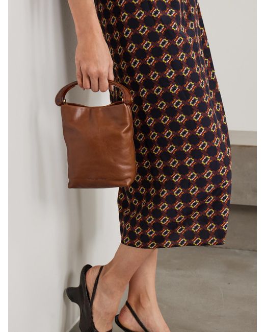 Dries Van Noten Brown Mini Tote Aus Leder