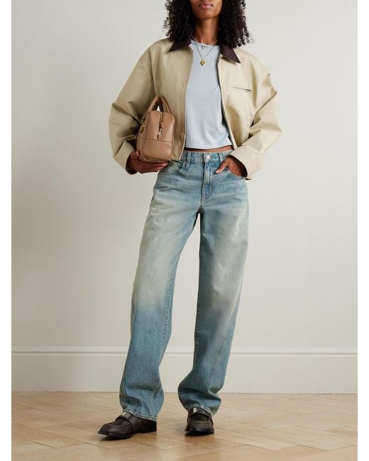 SLVRLAKE Denim Blue Tess Long Twisted Stem Boyfriend Jeans
