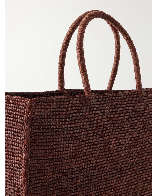 LIE STUDIO Red The Charlotte Raffia Tote Bag