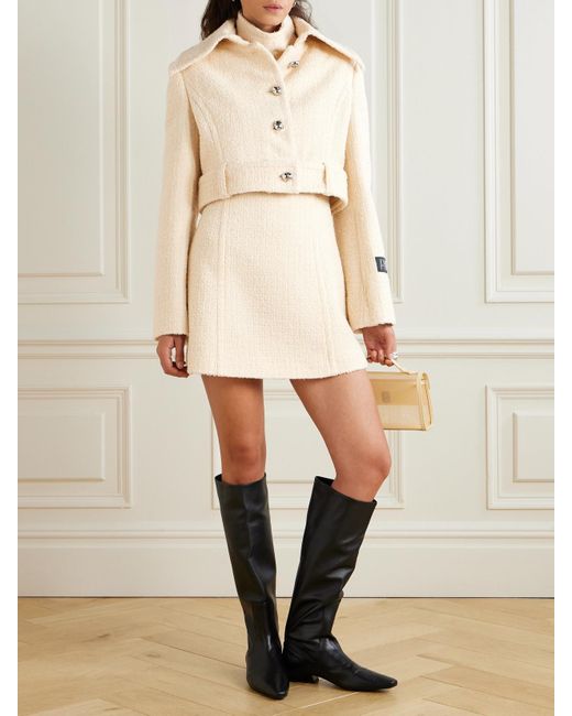 Patou Natural Jacke Aus Tweed Aus Einer Wollmischung Mit Applikation Und Gürtel