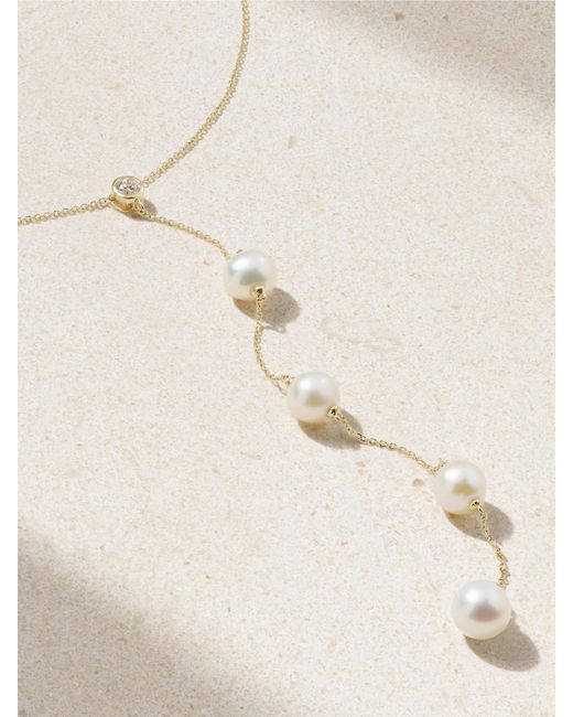 Mateo Natural Drizzle Kette Aus 14 Karat Mit Diamant Und Perlen