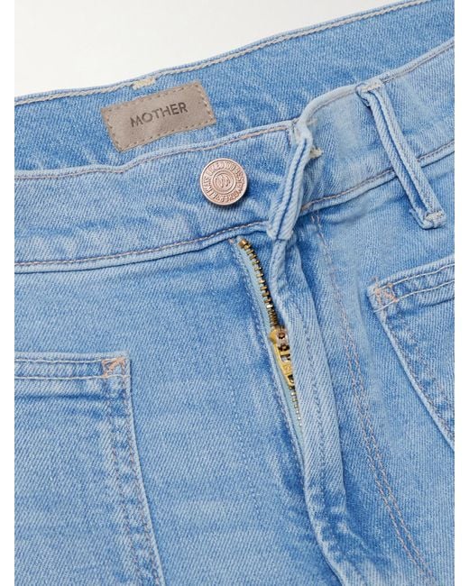 Mother Blue The Patch Pocket Undercover Sneak High-Rise Wide-Leg Jeans