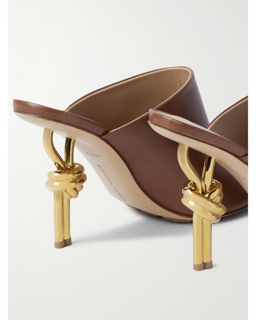 Bottega Veneta Brown Knot Leather Mules