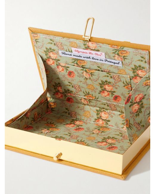 Olympia Le-Tan Blue The Hamptons Embroidered Appliquéd Canvas Clutch