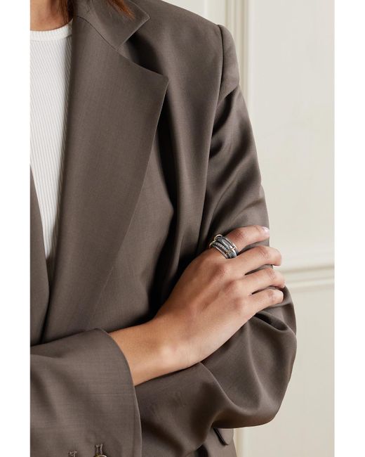 Spinelli Kilcollin Metallic Luna Set Aus Vier Ringen Aus Sterlingsilber Und 18 Karat Mit Diamanten