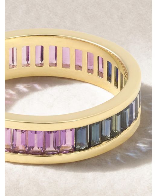 Sydney Evan Pink 14-Karat, Sapphire And Amethyst Eternity Ring