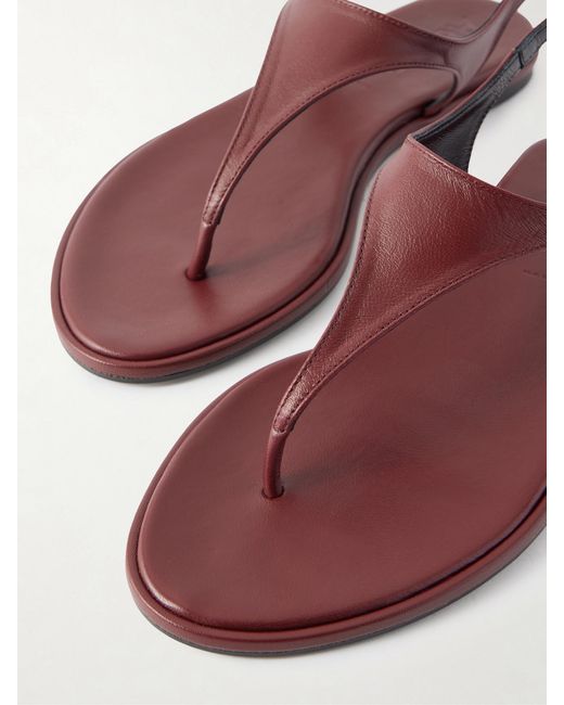 Aeyde Red Raine Leather Flat Sandals